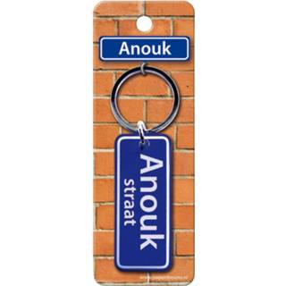 👉 Sleutelhanger blauw staal Paper Dreams Straatnaam Anouk 9 Cm 8716764119972