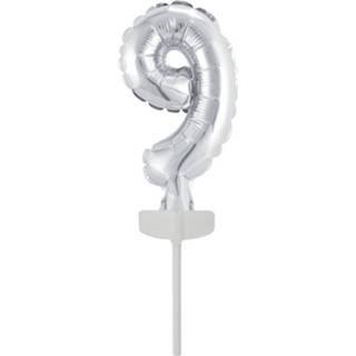 👉 Folieballon zilver Amscan Cijfer '9' 18,5 X 9 Cm 194099068765