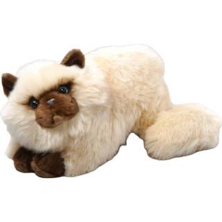 👉 Knuffel kinderen kat Perzische Colourpoint creme van 30 cm