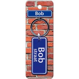 👉 Sleutelhanger blauw staal Paper Dreams Straatnaam Bob 9 Cm 8716764118784