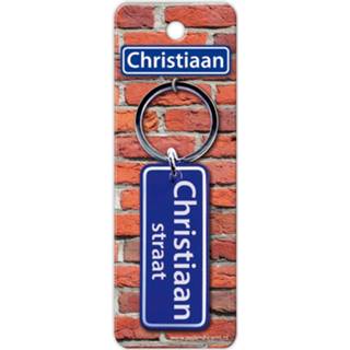 👉 Sleutelhanger blauw Paper Dreams Straatnaam Christiaan 9 Cm 8716764118814