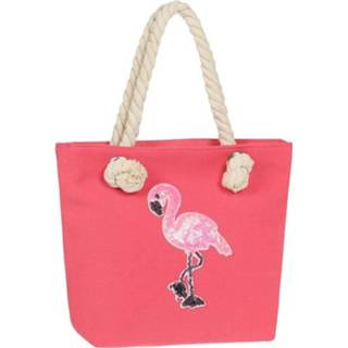 👉 Paillet vrouwen Damesstrandtas Met Pailletten En Schouderband Flamingo 3663791097146