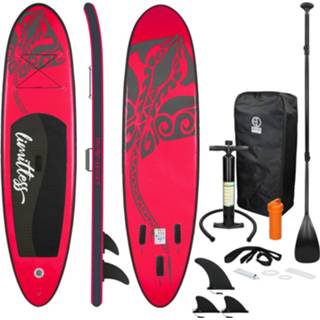 👉 Paddleboard roze PVC EVA Opblaasbare Stand Up Paddle Board Limitless, 308 X 76 10 Cm, Roze, Incl. Pomp En Draagtas, Gemaakt Van 4064649011335