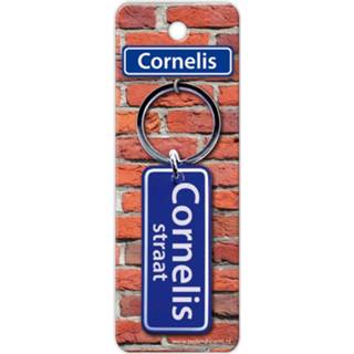 👉 Sleutelhanger blauw Paper Dreams Straatnaam Cornelis 9 Cm 8716764118821