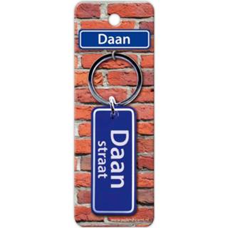 Sleutelhanger blauw staal Paper Dreams Straatnaam Daan 9 Cm 8716764118838