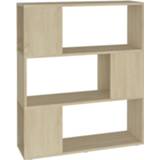 👉 Boekenkast Vidaxl Boekenkast/kamerscherm 80x24x94 Cm Spaanplaat Sonoma Eikenkleur 8720286650844