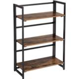 👉 Opbergkast bruin Nancy's Industriële - Inklapbare Boekenkast 3 Planken Industrieel Rustiek 60 X 30 93 Cm 6955880359448