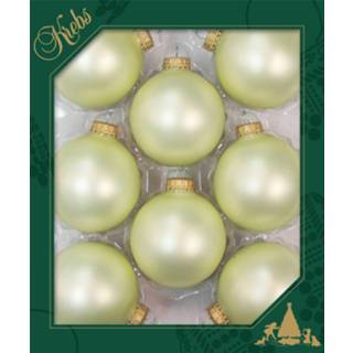 👉 Kerstbal 16x Stuks Glazen Kerstballen 7 Cm Naturel Velvet Vanille - 8720576323496