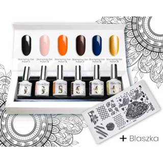 👉 Stempel Modena Nails Uv/led Gellak Set 6 Kleuren + Gratis Kaart - Stempelset 01 8720604343595