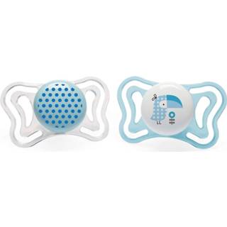 👉 Speen blauw wit siliconen jongens Chicco Fopspeen Physio Light Blauw/wit 2 Stuks 8719817728381
