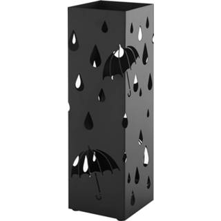 👉 Paraplubak zwart metalen Acaza - Met Waterbakje 5400943016352