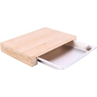 👉 Snijplank bruin bamboe 4goodz Verhoogd Met Afvalbak 27x39x6 Cm - 6013932053048