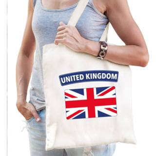 👉 Katoenen tas wit Tasje United Kingdom / Verenigd Koninkrijk Engeland Supporter - Feest Boodschappentassen 8720576852316