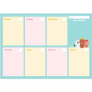 👉 Scheurkalender blauw Grupo Erik Line Friends A4 54 Pagina's 8435497223595
