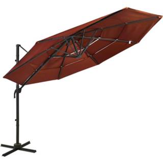 👉 Parasol aluminium terracotta Vidaxl 4-laags Met Paal 3x3 M 8720286165157