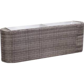 👉 Plantenbak grijs Vidaxl Verhoogd 120x24x40 Cm Poly Rattan 8719883806563