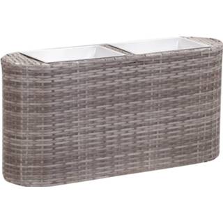 👉 Plantenbak grijs Vidaxl Verhoogd 80x25x40 Cm Poly Rattan 8719883806556