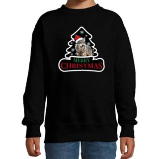 👉 Kerst trui zwart kinderen Dieren Kersttrui Wolf - Foute Wolven Kerstsweater 9-11 Jaar (134/146) Truien Kind 8720576759288