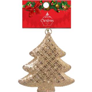 👉 Kerstboom staal goud Stop & Look Kersthanger 12 X 8 Cm Staal/glitter 8720585211586