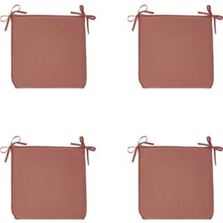 👉 Zitkussen bordeauxrood terracotta Today Set 4x Stoelkussens Geschikt Voor Tuin - Stoelkussen 40x40 Cm Zitkussens Met 3574641069988