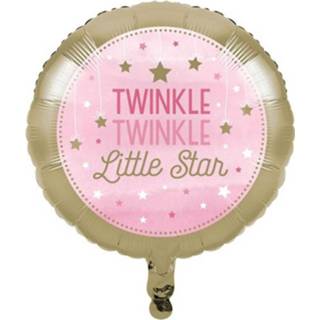 👉 Folie roze goud meisjes Witbaard Ballon Twinkle Girl 46 Cm Roze/goud 39938389925