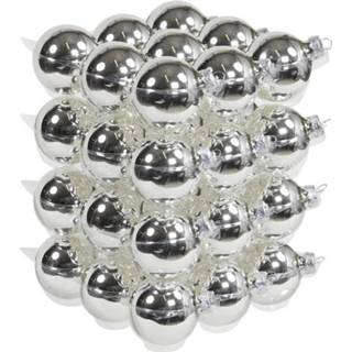 👉 Kerstbal glans zilver 72x Glazen Kerstballen 6 Cm - 8720576691748