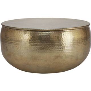 👉 Salontafel goud aluminium Womo-design Salontafel, Ø 60x30,5 Cm, Goud, Gemaakt Van Gehamerd Legering 4064649013872