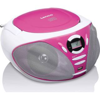 👉 Draagbare radio roze Portable Mp3 Cd Usb Lenco Scd-300pk 8711902036388