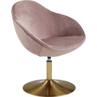 👉 Loungestoel roze fluweel goud Nancy's Sherman - Relax Fauteuil Bureaustoel Kuipstoel 6019920424425
