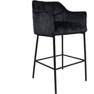 👉 Barkruk antraciet Bronx71 Velvet Jayron 82 Cm 8720168881373