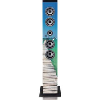 👉 Luidspreker blauw groen Speaker Toren Met Bluetooth, Fm Radio, Usb- En Sd Speler Ices Ibt-6 Sea Blauw-groen 8711902037811