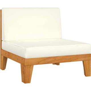 👉 Acaciahout Vidaxl Middenbank Sectioneel Met Crèmewitte Kussens 8720286142875