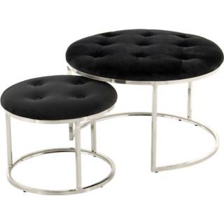 👉 Zwart zilver Mayook - Set Van 2 Hockers Cleopatra- / 6493709264059