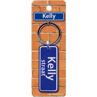 👉 Sleutelhanger blauw staal Paper Dreams Straatnaam Kelly 9 Cm 8716764120398