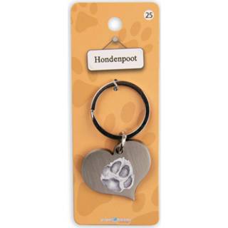 👉 Sleutelhanger staal zilver Paper Dreams Hondenpoot 5 Cm 8716764176227