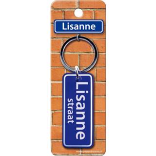 👉 Sleutelhanger blauw staal Paper Dreams Straatnaam Lisanne 9 Cm 8716764120480