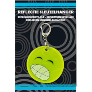 Verhaak Reflectie Sleutelhanger Happy Unisex neongeel Sleutelhanger neongeel Verhaak Reflectie Happy Unisex 8713261889995