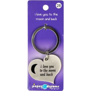 👉 Sleutelhanger IJzer zilver staal One Size Color-Zilver Paper Dreams Moon And Back 10 x 4 cm 8716764123696
