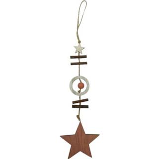 👉 Roze bruin hout One Size Color-Roze Peha hangfiguur ster 41 cm roze/zilver/bruin 8712953712658