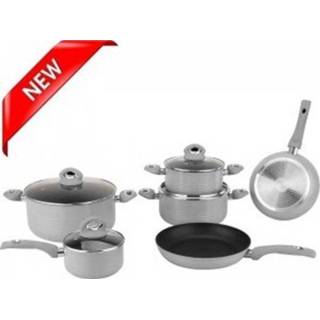 👉 Pannenset marmer zilver meerdelig meerkleurig Royalty Line 10-delige Coating - RL-FM10L 8719274653875