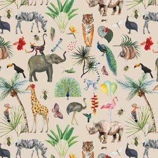 👉 Inpakpapier beige 3x Inpakpapier/cadeaupapier jungle 300 x 70 cm - Cadeauverpakking kadopapier 8719538904583