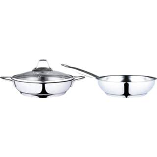 👉 Pannenset One Size Color-Meerkleurig Serenk Modernist pannenset, roestvrijstalen pan, serveerpan, sahan, koekenpan 8681126433129