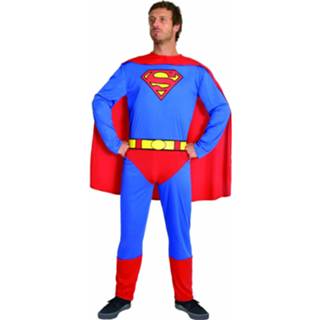 👉 Verkleedpak blauw rood polyester mannen Dc Comics Superman Heren Blauw/rood 3-delig 8026196971315