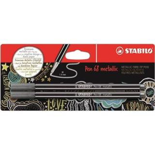 👉 Viltstift zilver middel meerkleurig Overige merken STABILO Pen 68 metallic - premium 2 stuks 4006381530422