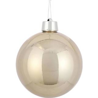 👉 Kerstbal kunststof active 1x Grote decoratie kerstballen licht champagne 20 cm