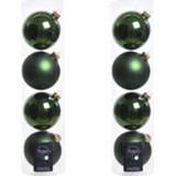 👉 Kerstbal groene glas glans Tubes Met 8x Donkergroene Kerstballen Van 10 Cm En Mat - 8720276295611