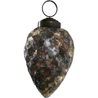 👉 Kerstbal groen glas goud One Size Gourd Dennenappel 5 x 7,5 cm Goud/groen 8720014448477