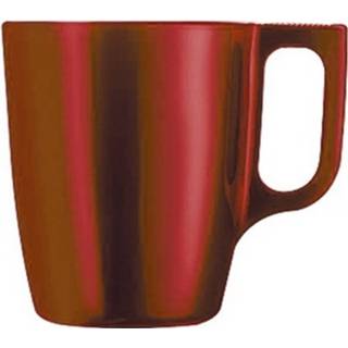 👉 Beker rode keramisch keramiek rood 4x Koffie Bekers/mokken 250 Ml 8719538512641