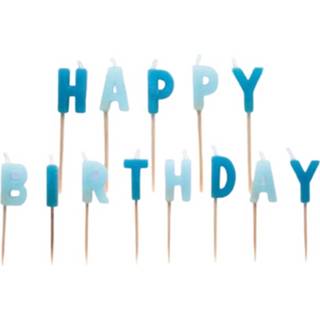 👉 Verjaardag kaarsje blauw wax Amscan Verjaardagskaarsen Happy Birthday 7 Cm 13 Stuks 4009775350248
