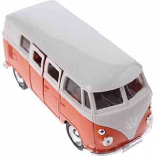 👉 Oranje metalen staal Welly Volkswagen Bus 11,5 Cm 8719817165896